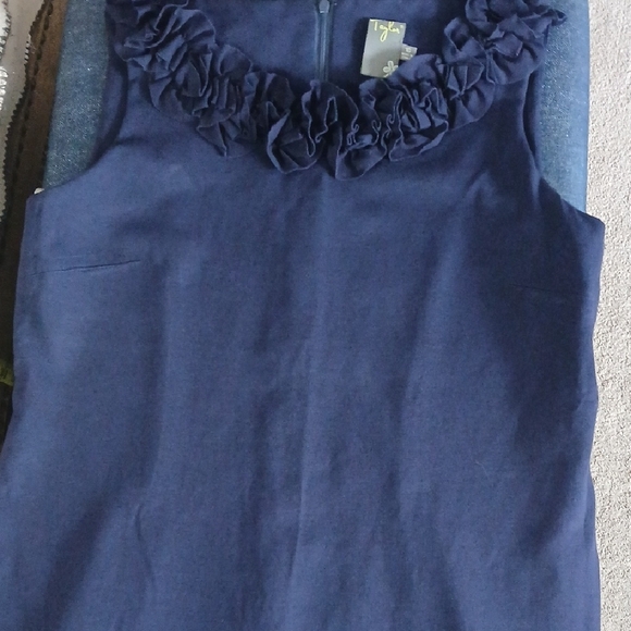 Taylor Midnight Blue Ruffle Mini Dress - Picture 14 of 16